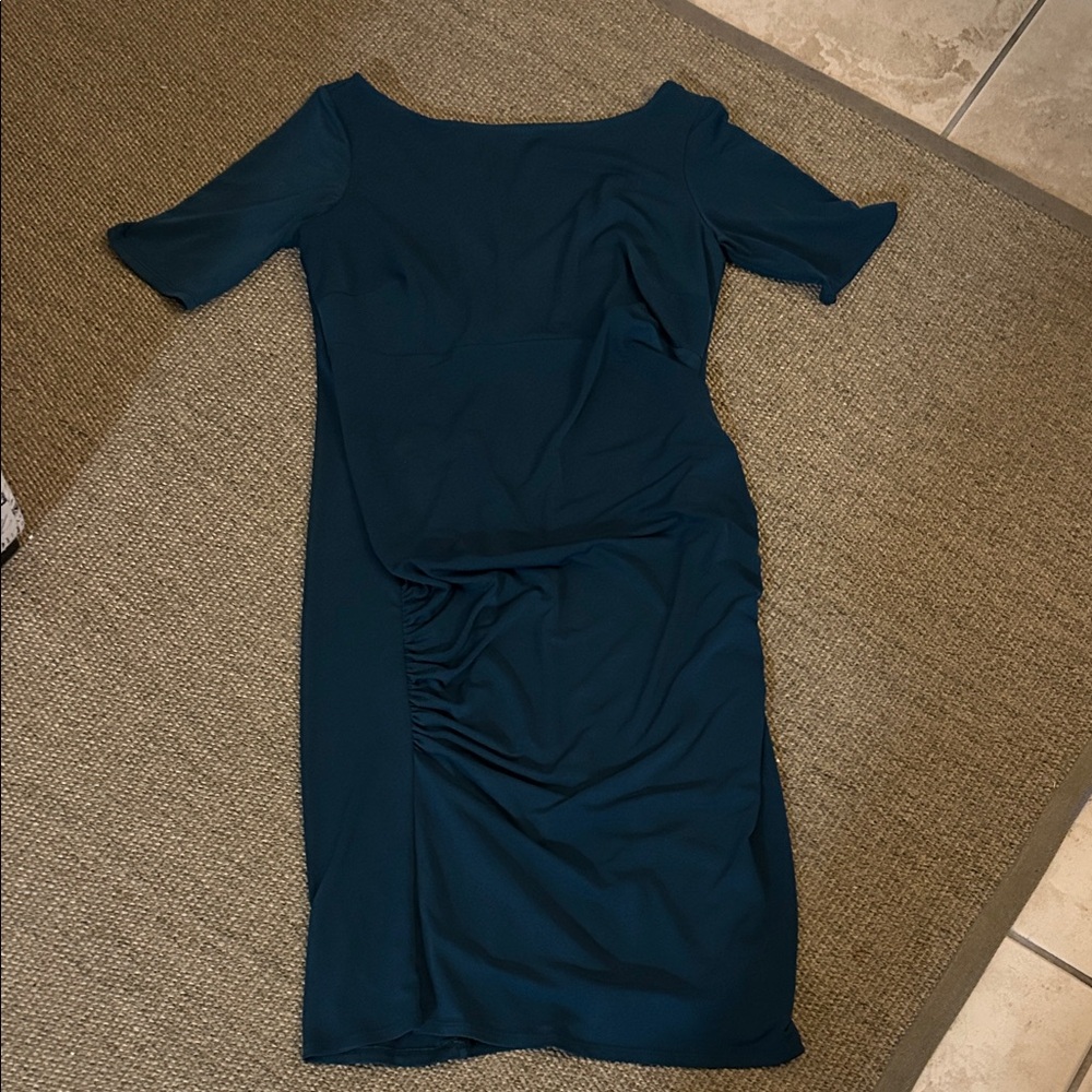 A Pea in the Pod Dark Teal Midi Dress